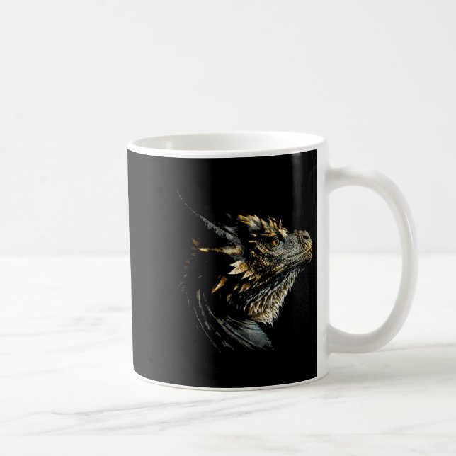 Cool Dragon Head Mythical Dragon Face Breathing Fi Coffee Mug (Right)