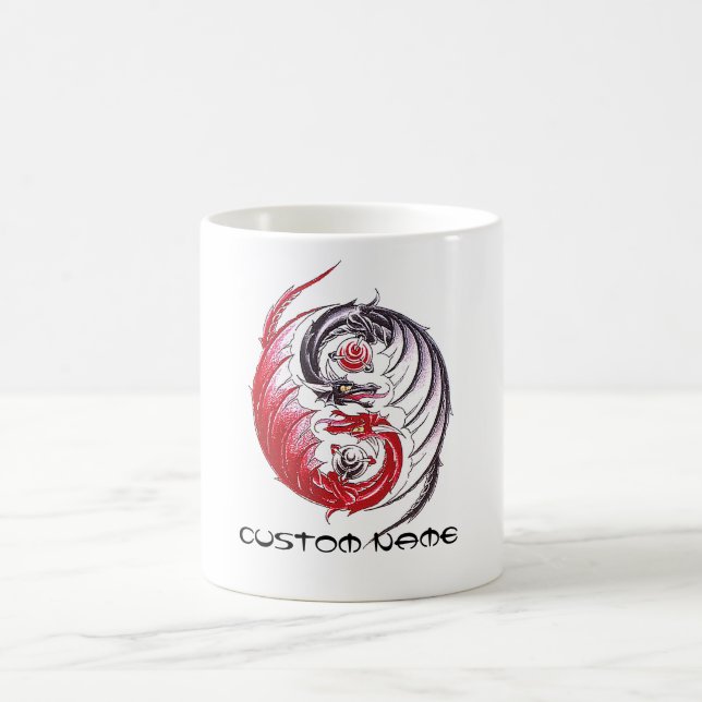 Cool Dragon Yin Yang tattoo Coffee Mug (Center)
