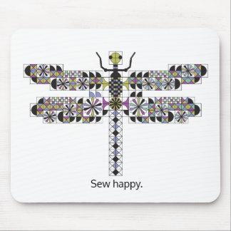 Cool Dragonfly Diva Quilt Mousepad