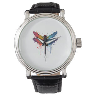 Cool Dragonfly on colorful painted Dragonfly Watch