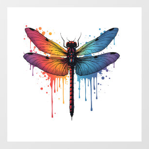 Cool Dragonfly on colourful painted Dragonfly