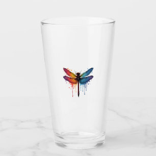 Cool Dragonfly on colourful painted Dragonfly Glass