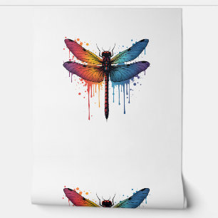 Cool Dragonfly on colourful painted Dragonfly Wallpaper