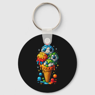Cool Dripping Soccer Art Sports Illustration Melti Key Ring