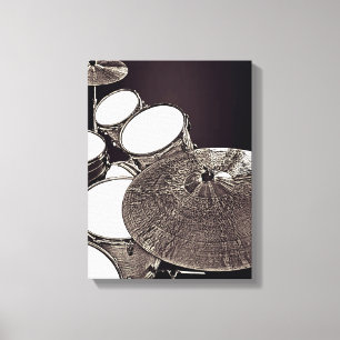 Cool Drum Kit Canvas Drummer Art Snare Cymbal Print