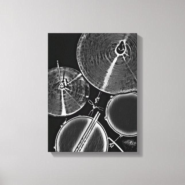 Cool Drummer Art Drum Kit Canvas Snare Drumsticks (Front)