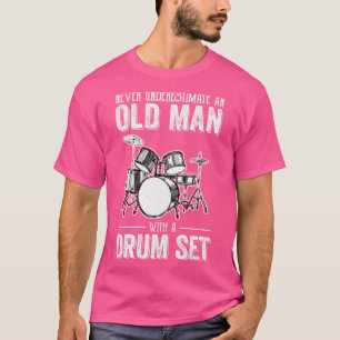 Cool Drummer Art Men Dad Drum Set Player Drum Kit T-Shirt