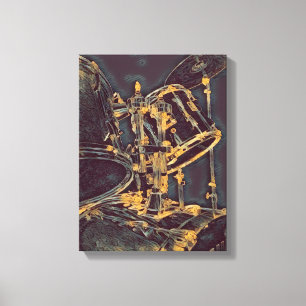 Cool Drummer Art on Canvas - Drum Kit with Cymbals