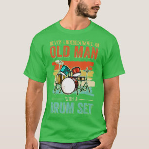 Cool Drummer Dad Art Men Drum Set Player Drum Kit  T-Shirt