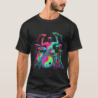 Cool drummer drums player drumming men kids boys T-Shirt