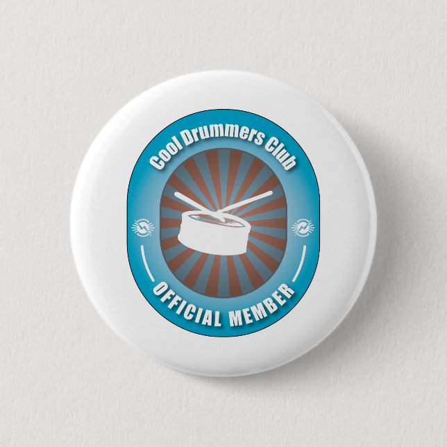 Cool Drummers Club 6 Cm Round Badge (Front)