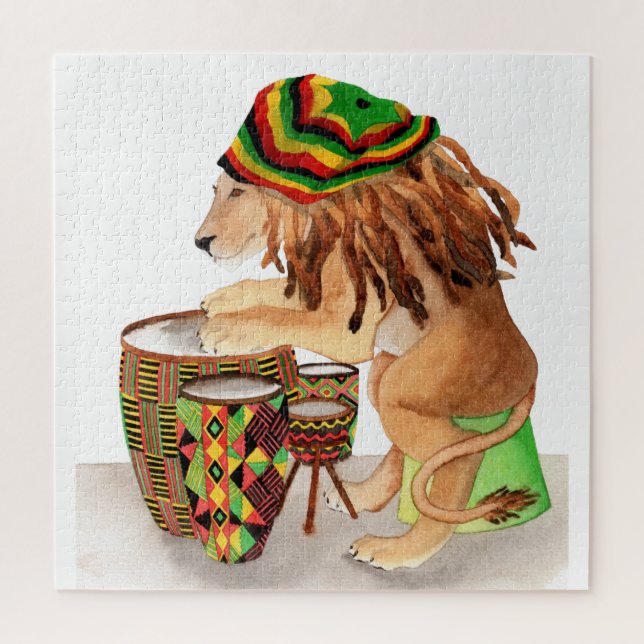 Cool Drummings Lion Jigsaw Puzzle (Vertical)