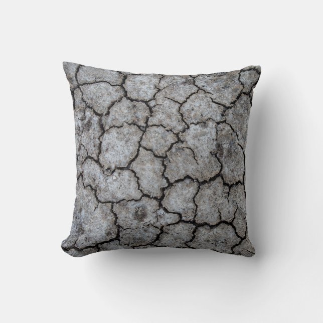 Cool Dry Cracked Earth During a Drought Cushion (Front)