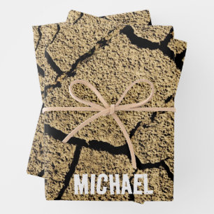 Cool Dry land cracked earth Your Custom name Wrapping Paper Sheet