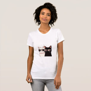 Cool Dual-Cat Sunglasses T-Shirt