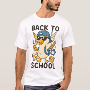Cool Duck Back to School Design Funny Cartoon Goos T-Shirt
