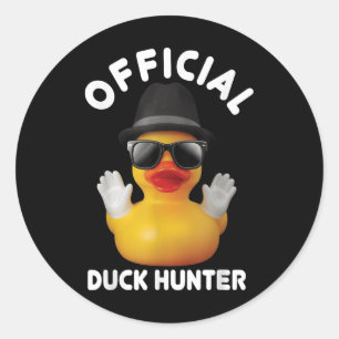Cool Duck Cruise Boat Funny Rubber Duck Hunting Sq Classic Round Sticker