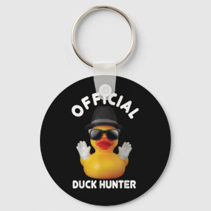 Cool Duck Cruise Boat Funny Rubber Duck Hunting Sq Key Ring