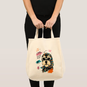 Cool Dude Dog Sunglasses Scarf Stylish Art Tote Bag