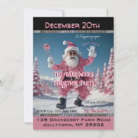 Cool Dude Pink Sunny Santa Claus Christmas Party