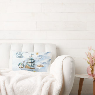 Cool Dude Ship in the Ocean Customisable Lumbar Cushion
