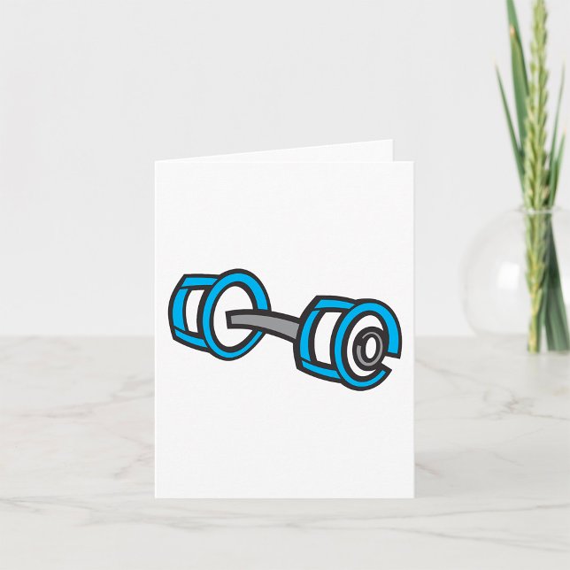 Cool Dumbbell Fitness Blue and Grey Gym Graphic  Card (Creator Uploaded)