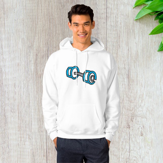 Cool Dumbbell Fitness Blue and Grey Gym Graphic  Hoodie (Creator Uploaded)