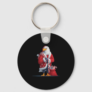 Cool Eagle In Xmas Mood For A Nice Usa Look  Key Ring