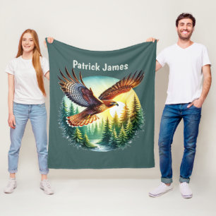 Cool Eagle lovers add name Fleece Blanket