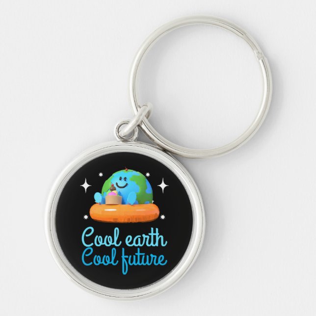 Cool earth, Cool future - Earth Key Ring (Front)