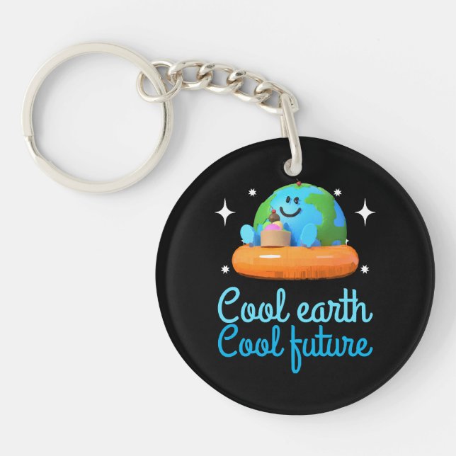 Cool earth, Cool future - Earth Key Ring (Front)
