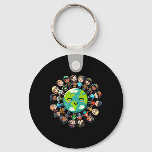 Cool Earth Day 2025 Tee Children Parents Teacher E Key Ring