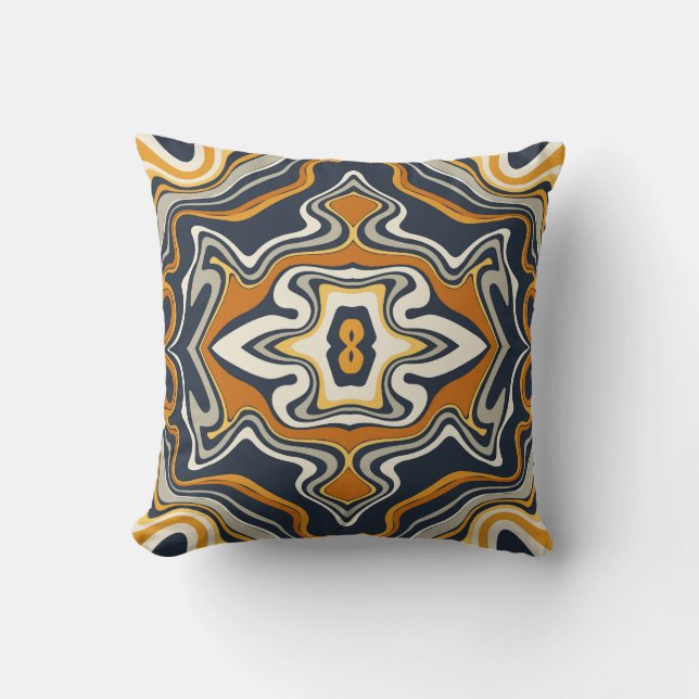 Cool Earth Tone Swirls Cushion (Front)
