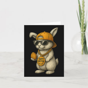 Cool Easter Bunny Chain Sungles Cap Swag Style Card
