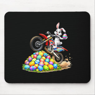 Cool Easter Bunny Dirt Bike Rider Funny Motocross Mouse Pad