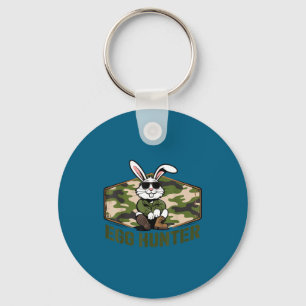 Cool easter bunny egg hunter camo military funny key ring