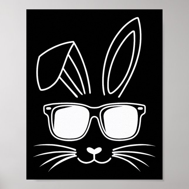 Cool Easter Bunny Face With Sungles  Poster (Front)
