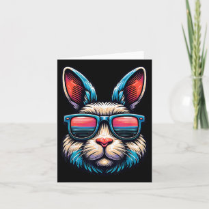 Cool Easter Bunny Face With Sungles Tee For Men Bo Card