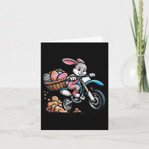 Cool Easter Bunny Motorcycle Happy Easter Day, Di Card