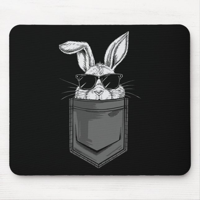 Cool Easter Bunny Rabbit With Sungles In Pocket  Mouse Pad (Front)