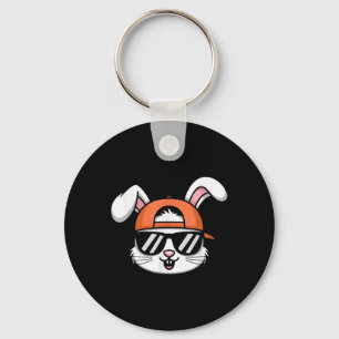 Cool Easter Bunny With Hat Funny Boys Kids Key Ring