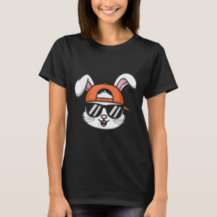 Cool Easter Bunny With Hat Funny Boys Kids T-Shirt