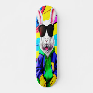 Cool Easter bunny with shades Skateboard