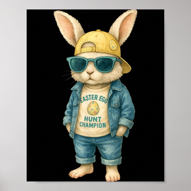 Cool easter bunny with sunglasses for boys teensCo Poster (Front)