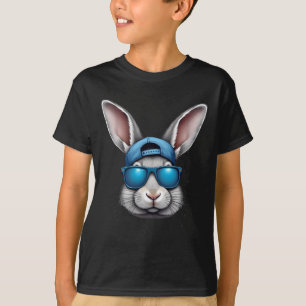 Cool Easter Day Bunny Face With Sungles Men Boys K T-Shirt