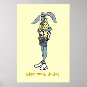Cool Easter Rabbit with shades - poster