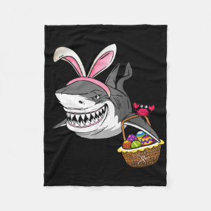 Cool Easter Shark Easter Sket Bunny Ears Happy Eas Fleece Blanket