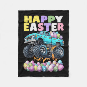 Cool Easter Shirts Boys Monster Truck Happy Tee  Fleece Blanket