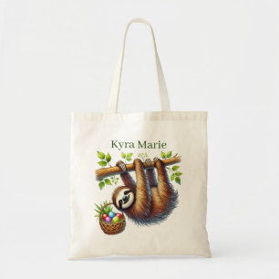 Cool Easter sloth add name  Tote Bag