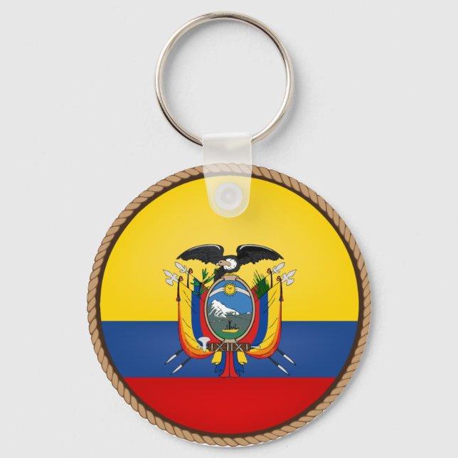 Cool Ecuador Flag Seal Key Ring (Front)